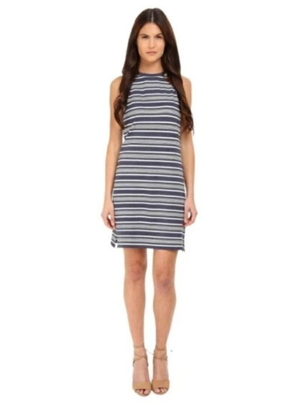 Theory Sonaki Elevate Mini Dress Sleeveless Striped Summer ResortWear Nautical M